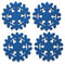 Schneeflocken-Filz-Untersetzer, 4 Stück, Blau