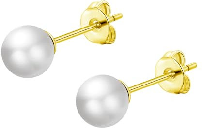 Philip Jones Gold Plated Shell Pearl Earrings