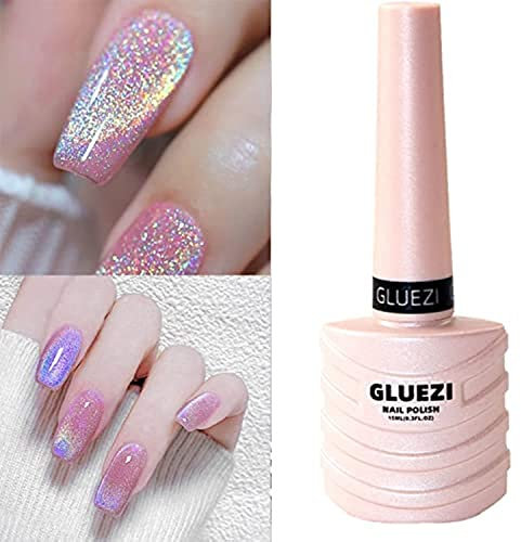 Gel Nagellack 15ml/0.5fl oz Holographic 9D Cat Eye Shiny Gel Polish Glitter Soak Off Nagellack mit Magnetic Stick für Nagelsalon