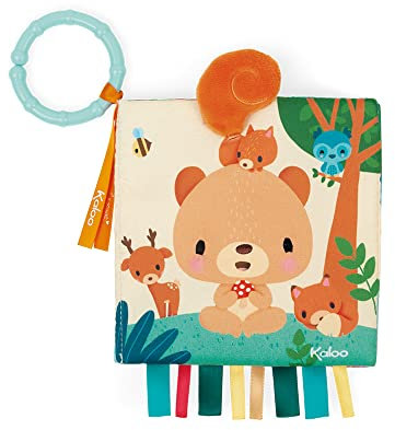 Kaloo - Choo - Livre d'Eveil en Tissu pour Bébé - Choo dans la Foret - Eveil Sensoriel - Matière Très Douce - 14 x 14 cm - Dès la Naissance, K971802