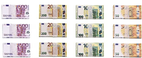 Cobee Puppenhaus Miniatur-Geldmodell, 220 Stück Mini-Spielgeld, realistisches Geldschein-Set, Puppenhaus, Kopiergeld, Requisitengeld, vollständig Bedruckt, 2-seitig für Rollenspiele