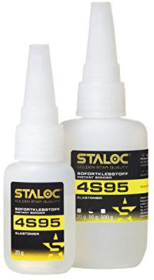 Staloc Sofortklebstoff 4S95 - Sofortkleber für Aluminium, Kunststoff, Gummi - Klebstoff transparent, 50g
