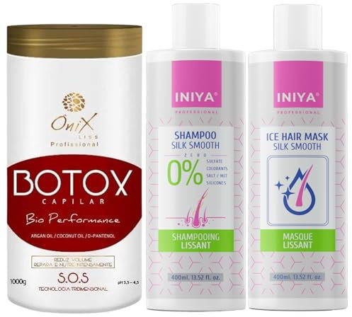 Iniya B.otox Haarpflege Shampoo 400 ml ohne Sulfate + Reparaturmaske 300 ml