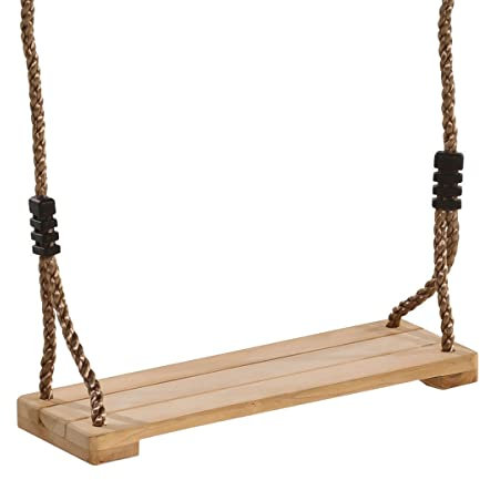 HOQ Schaukelsitz aus Hartholz mit Holz Sitzfläche Schaukelbrett für Schaukeln Brettschaukel