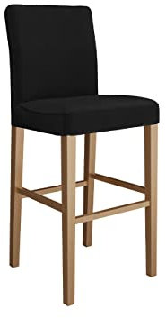Mirjan24 Barhocker Enatena, Barstuhl aus Stoff, mit Holzbeine, gepolsterte Küchenstuhl mit Lehne, Hocker, Barstuhl, Küchenhocker, Tresenhocker (Natur, Magic Velvet 2219)