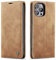 ZOETEC Wallet Case for iPhone 14 Pro PU Leather Flip Magnetic Case With Card Slots/TPU Shell, Anti-Slip & Shockproof (Brown)