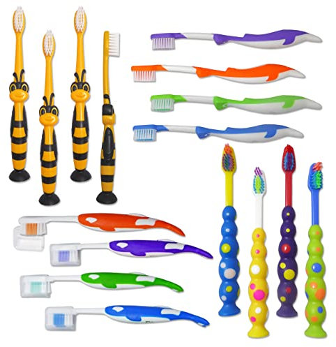 16 spazzolini da denti per bambini ~ confezioni sfuse spazzole manuali per bambini (misti)