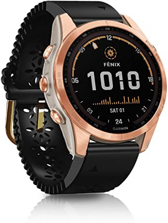 SumRioo QuickFit 20 mm Armband für Garmin Fenix 8 43 mm/7S Pro Solar/7S Pro/7S, Silikon Ausgehöhlt Blumenmuster Uhrenarmband für Garmin Fenix 6S Pro/6S/5S Plus/5S/Epix Pro 42 mm, Schwarz