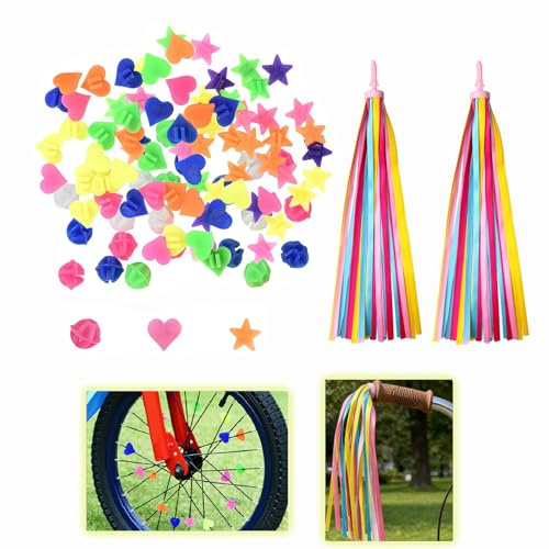Cimown 108 Stück Speichenclips Fahrrad, Fahrradspeichen Deko, zur Dekoration von Fahrrädern