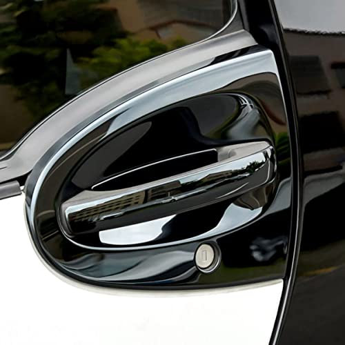 SHIFENG Für Smart 451 Fortwo 2009 2010 2011 2012 2013 2014 304 Edelstahl Auto Außentürgriffe Verkleidung Zubehör (Glänzend Schwarz)