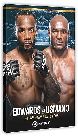 UFC 286 Edwards vs. Usman 3 Mixed Martial Arts Event Cool Retro Cover Wall Art Deco Poster Leinwand Poster Wandkunst Dekor Bild Gemälde für Wohnzimmer Schlafzimmer Dekoration Rahmen Stil 61 x 91,4 cm
