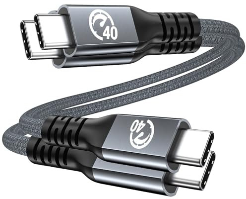 UseBean 240W Câble USB4 [0.3M,Lot de 2], Court Câble USB 4 USB C vers USB C Charge Rapide, 40Gbps/8K@60Hz Câble Thunderbolt 4/3 pour iPhone 15 iPad Pro Air MacBook Galaxy S23 eGPU Docking