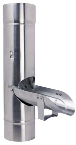 Baumeister.tech Regenrohrklappe mit Sieb für Fallrohr DN120 Fallrohrklappe aus Titanzink Regenwasserklappe Dichtheit und effizienter Betrieb des Rinnensystems für Fallrohrgröße 120 mm Nennweite