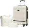 COOLIFE Koffer Trolley Koffer Reisekoffer von ABS Hartschalen Trolley 4 Rollen TSA-Schloss Der Koffer Enthält 1 Reisetasche und 1 Kulturbeutel