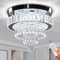 Finktonglan 30 cm de lámpara de araña de cristal de cristal LED moderno con control remoto, 3 colores ligeros, luz de techo de cristal intercambiable para dormitorios, sala de estar, pasillo, comedor