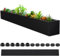 FillTouch Lange Rechteckige Pflanzbox für Fensterbank, Metall-Wassertrog, Innenbereich, Groß, Modernes Stahl-Design mit Drainagelöchern, Kräutergarten für Zuhause (32 x 3,5 x 3,5 cm, Schwarz)