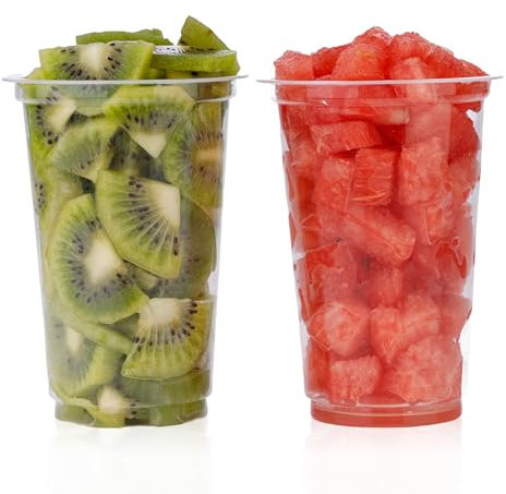 CHEF ROYALE 500 bicchieri di plastica per frullati e frappè, riciclabili e usa e getta, da 283,5 g, da 283,5 g