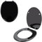Anika 92559 Black Gloss Toilet Seat/Chrome Hinges/Easy Installation / 43cm x 37.5cm