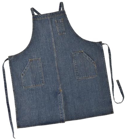 rockible Delantal de Lona para Chef, Delantal de Cocina Impermeable con Espalda Cruzada, Mono, Delantal con Pechera para mamá, Tienda de Trabajo, Pintura, Chef, Azul Oscuro