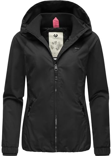 Ragwear Damen wasserdichte Übergangsjacke leichte Jacke kurz mit Kapuze Dizzie Intl XS-6XL