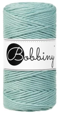 Bobbiny makramee schnur 3mm - duck egg blau