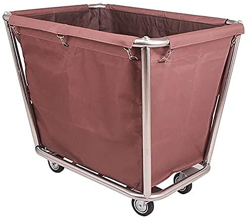 Carrito Móvil con Cesta de Lavandería Bolsa Móvil Clasificador de Lavandería Pesada Lavadora de Ruedas Camión de Servicio de Habitaciones de Hotel Camión de Lino de Estilo Industrial, EFVBN