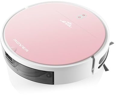 ETA Saugroboter Rover I 2in1 I Roboterstaubsauger I bis zu 110 Min Laufzeit I Extra Schlank 7.7.cm I Smart APP I Digitaler Motor I 4 Reinigungs Modi I Mopp Aufsatz I Alle Boden Teppichen I Rosa