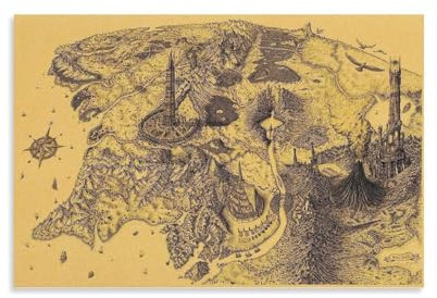 Poster Herr der Ringe Mittelerde Karte (11), Heimdekoration, Poster, Wandkunst, zum Aufhängen, Bilddruck, dekorative Malerei, Poster, 60 x 90 cm