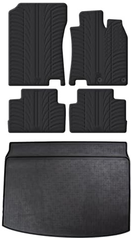 Travall Rubber Boot Mats & Car Mats Bundle compatible with Nissan Qashqai (2013-2021) Heavy Duty Floor Mats Moulded Premium Mats Easy Clean Black with Clips - Anti Slip All-Weather Protection