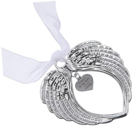 1Stk Flügel Band Anhänger Weihnachtsengel Anhänger Weihnachtsbaum-Anhänger weihnachtsflügelverzierung Engelsflügel Dekoration Engelsflügel für Weihnachten Ornament Legierung Silver Garneck