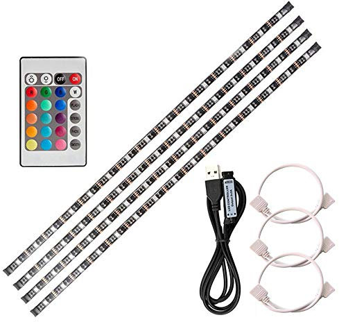 Hanzete 4 * 50cm USB LED Strip Lights Kit striscia flessibile con mini telecomando Home LED nastro striscia per TV Computer retroilluminazione