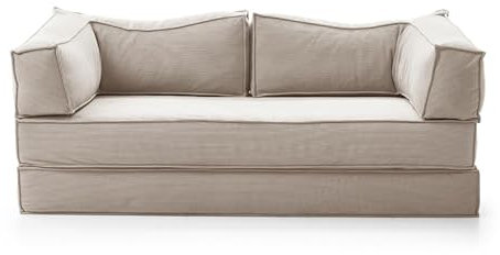 Schlafsofa Mit Bettkasten,Sofa Mit Schlaffunktion - Couch Mit Schlaffunktion - Sofa 2 Sitzer - Wohnzimmer Couch - Schlafcouch,Weiß,150cm