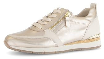Gabor Damen Low-Top Sneaker, Frauen Halbschuhe,schnürschuhe,schnürer,straßenschuhe,Strassenschuhe,Sportschuhe,Puder/Creme (Gold),39 EU / 6 UK