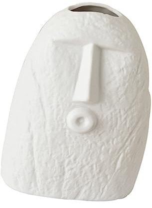 Generisch 1stk Keramikvase Kopf Pflanzgefäße Blumendekorationen Menschliche Kopfvase Gesicht Sukkulenten Pflanzer Aus Steingut Minimalistische Kopf Gesicht Gesichts Weiß
