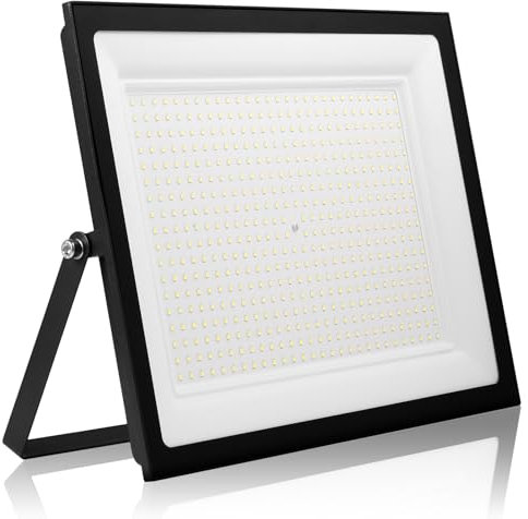 wowspeed LED-Strahler Außen, 500W 50000LM Superhell LED Strahler Außen, 6500K Kaltweiß LED Scheinwerfer, IP66 Wasserfest LED Flutlicht, LED Strahler Mit 180° Verstellbarem Ständer für Hinterhof, Flur