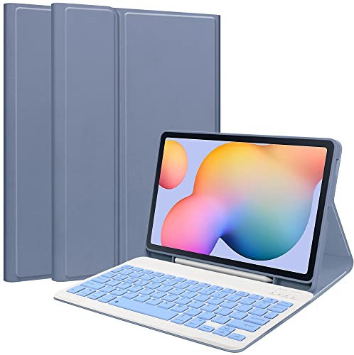 Sacs et étuis pour tablettes PC Étui intelligent compatible avec Samsung Galaxy Tab S6 Lite 2024 SM-P620/P625/P627 avec clavier, clavier sans fil amovible compatible avec Samsung Tab S6 Lite SM P610/P