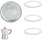 4 Pcs Moka Pot Coffee Espresso Maker Includes 1 Filter and 3 Silicone Gasket Seals Gasket Maker Easy to Install Moka Pot Filter Replacement Silicone Sealing Ring Kit