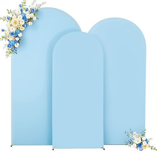 Lot de 3 housses de toile de fond pour arche de 2,2 m, 2 m, 1,8 m, extensibles pour fête de mariage, fête prénatale, anniversaire, photographie en élasthanne, rideaux décoratifs