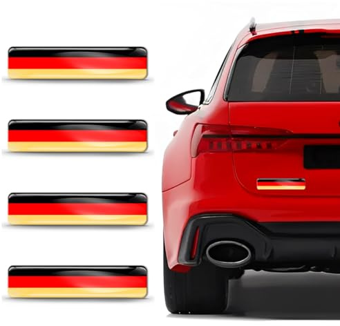 XPEX 2 Paar Deutschland Flagge Aufkleber | Deutschland Flagge Sticker Sport Racing Tuning | Aufkleber für Auto Motorrad Scooter Quad ATV Helm Fahrrad, 6x1.2cm