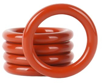 50 Stück 5x10x2,5mm rote Silikon-Dichtungs-O-Ringe, Innendurchmesser 5mm, Außendurchmesser 10mm, Querschnittsdurchmesser 2,5mm