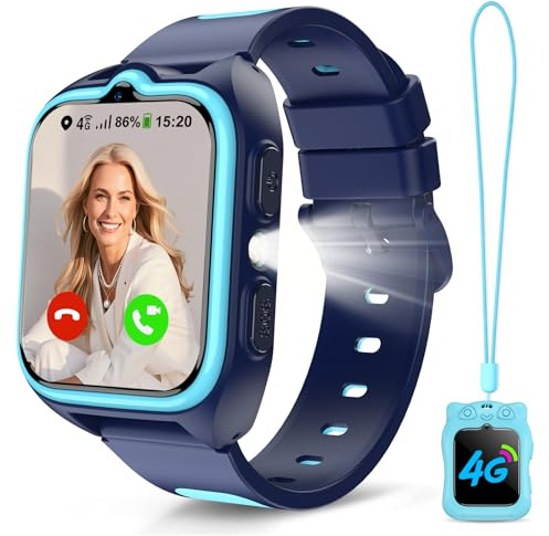 Baolubao Reloj Inteligente Niño, 4G Smartwatch Niños con GPS y Teléfono, Videollamadas, Función SOS, Mensajes, Modo Escuela, Despertador, espertador, IP68 Reloj Inteligente Niñas y Niños