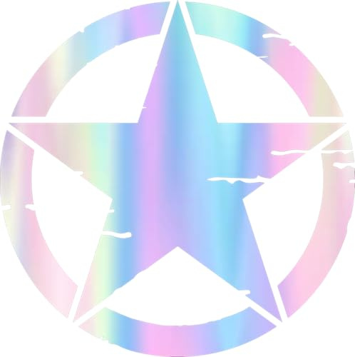 PrintWerkz Autoaufkleber Army Stern 2er Set selbstklebend wetterfest konturgeschnitten für Auto Motorrad Anhänger (Hologramm, 20cm)