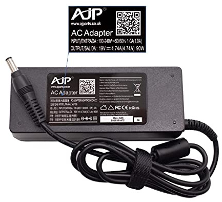 AJParts 90W Notebook Power Supply Unit Battery Charger 19V 4.74A PSU Compatible With For Toshiba EQUIUM A200-1V0 UK Laptop Charging Unit With Free cable