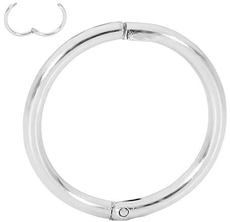 (8mm) 925 Solid Sterling Silver Australian Made Hinged Sleeper Earrings Nose Lip Septum Tragus Hoop Segment Ring Nickel Free Hypoallergenic