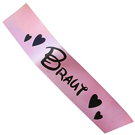 Oblique Unique® Braut Schärpe Braut Crew Rosa Hochzeit Junggesellinnenabschied – Motiv wählbar (Braut)