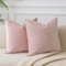 JUSPURBET Rosa Samt-Kissenbezüge 50cmx50cm 2er-Set für Wohnzimmer Couch Sofa Schlafzimmer Dekorative Quadratische Feste Weiche Kissenhüllen mit unsichtbarem Reißverschluss