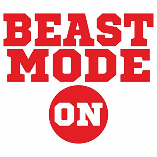 Jintora - Autoaufkleber Tuning - Auto Aufkleber - Beast Mode on - 114x99 mm - Auto Sticker Bus Fenster Heckscheibe Camper wetterfest Outdoor Sticker Auto Deko LKW Tuning Selbstklebend - rot