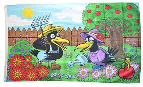 Flaggenfritze® Flagge/Fahne Gärtnerpaar Raben - 90 x 150 cm