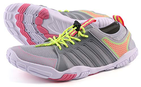 Joomra Womens Barefoot Running Shoes Minimalist Fitness Size 9-9.5 Camping for Ladies Zero Drop Hiking Trekking Toes Sneakers Workout Zapatillas de Mujer Grey 40