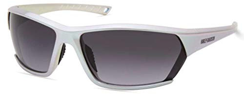 Harley-Davidson Lunettes de soleil rectangulaires contemporaines pour homme, Argent